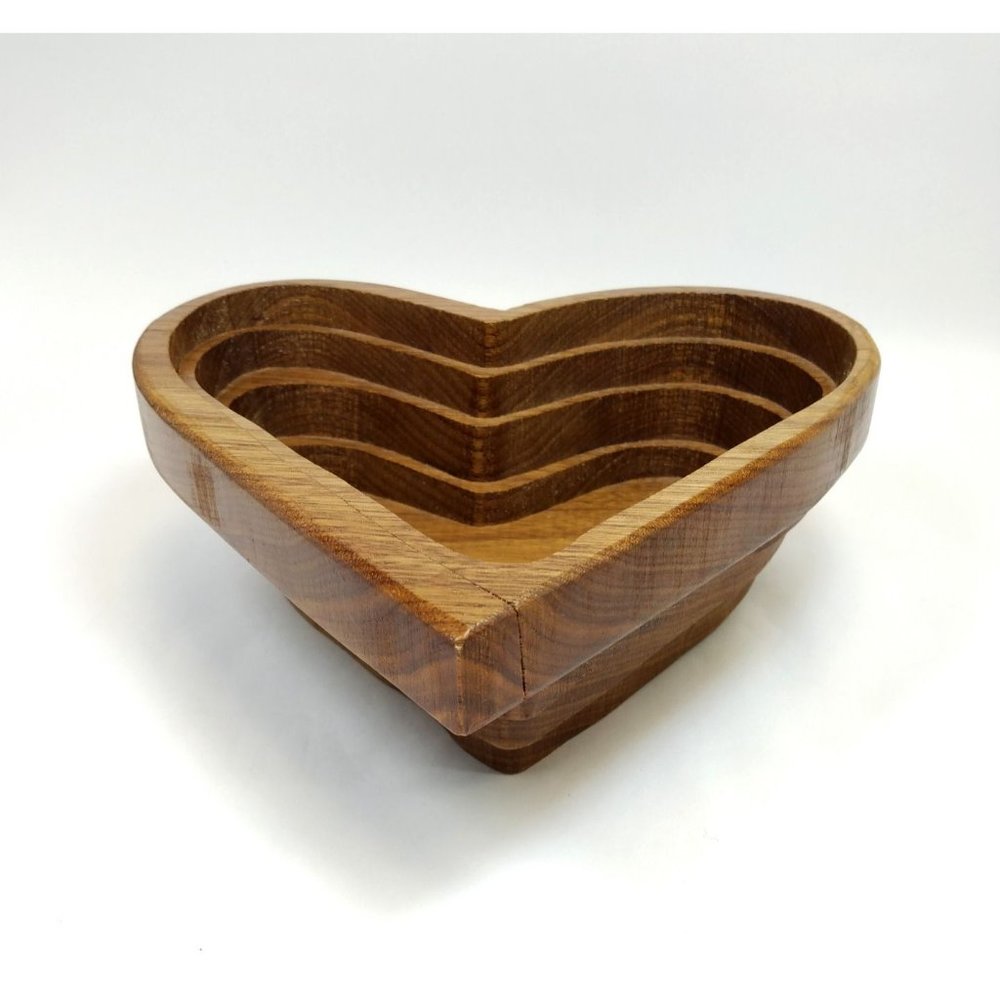 Hand Made Walnut Wood Heart Bowl by Coulbury Design